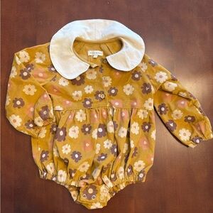 Wild Wawa Floral Romper with cream Collar